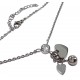 Collier acier coeur  45+5 cm strass