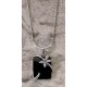 Collier argent 6.5g rhodié onyx zircon 40cm