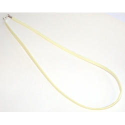 Collier cuir argent 0,8g 40cm jaune