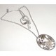 Collier argent rhodié 11,4g 40+7cm zircons 2 tons