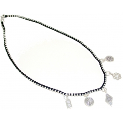 Collier argent 5g coton tressé 40 cm