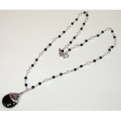 Collier argent rhodié 2,4g perles de culture onyx 42cm