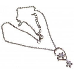 Collier argent 8,2g rhodié 40+5cm zircons