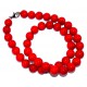 Collier  corail boules 10mm 42cm fermoir argent 1g rhodi