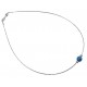 Collier argent 4,2g 40cm rhodié poudre cristal bleu