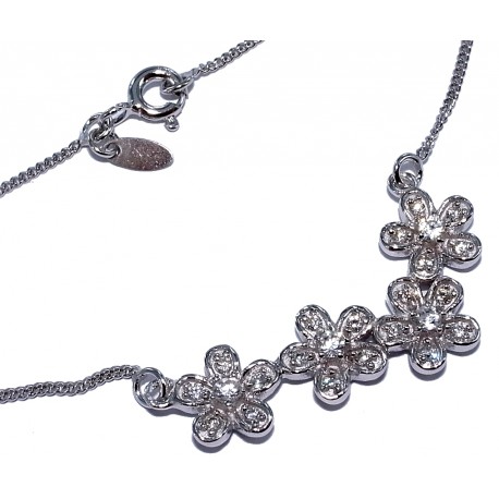 Collier argent 3g 40cm rhodié zircons