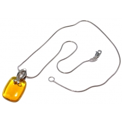 collier argent rhodié 4,6g 40cm citrine trait