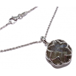 collier argent rhodié 4,8g 45cm labradorite