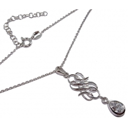 collier argent rhodié 3,8g 38+5cm zircons