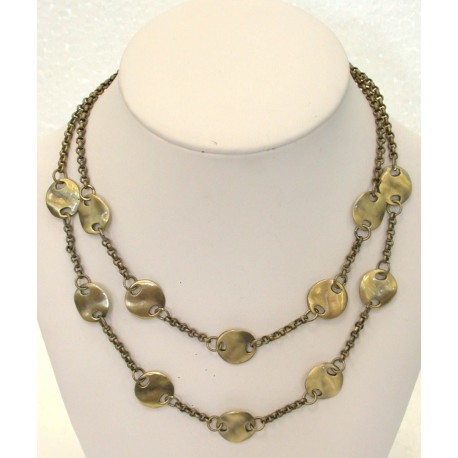 Collier finition bronze 2 rangs