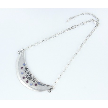 Collier fantaisie 41+7 cm strass