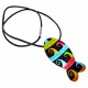 Collier cuir 50cm poisson couleur