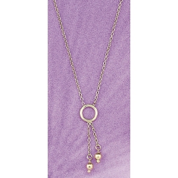 collier plaqué or 42cm boules pendantes