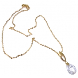 Collier plaqué or 40cm zircon