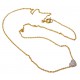 Collier plaqué or 2 tons 38+4cm coeur zircons