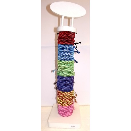 Bracelets fantaisie lot de 24 bracelets coton et nylon 6 couleurs x4