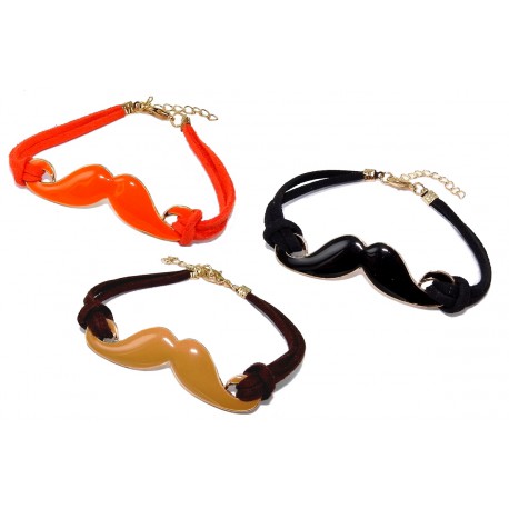 Lot de 3 bracelets moustache fl 337/338/339