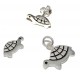 Set argent 4g pendentif+bo 2 tons tortues