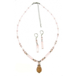 Set collier verre 45+7cm + dormeuses