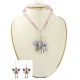 Parure fantaisie collier verre 60+7cm +bo