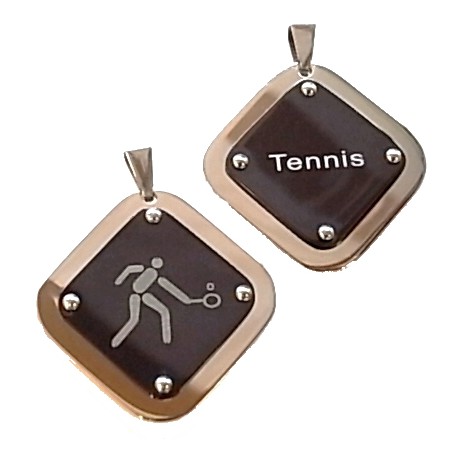 pendentif acier tennis