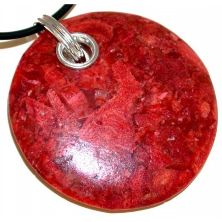 Pendentif argent 2g corail aggloméré