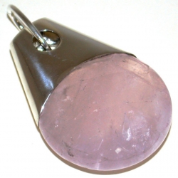 Pendentif argent 6g quartz rose
