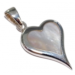 Pendentif argent 2.3g coeur nacre