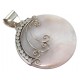 Pendentif argent 3g nacre blanche