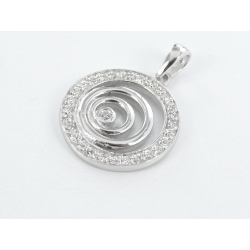 Pendentif argent rhodie 3.2g zircons