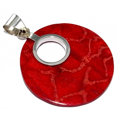 Pendentif argent  2g corail gorgone