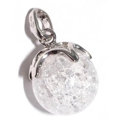 Pendentif argent rhodié 1,1g cristal craquel