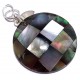 Pendentifs argent pendentif argent 0,4g nacre marquetee brune