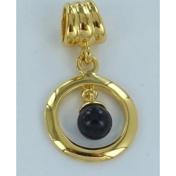 Pendentif plaqué or onyx