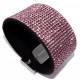 Bracelet strass rose 15 rangs - fermoir aimant