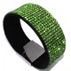 Bracelet strass vert 10 rangs - fermoir aimant