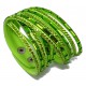 Bracelet vert strass vert 2 tours - 6 rangs - 40 cm