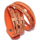 Bracelet orange strass champagne 2 tours - 6 rangs  - 40 cm