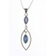 Collier argent 5,3g nacre bleue 45 cm