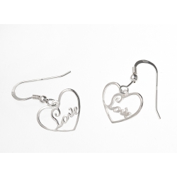 Boucles d'oreille argent 1,5g "Love"