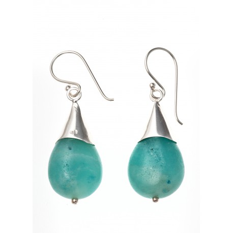 Boucles d'oreille argent 2g - amazonite