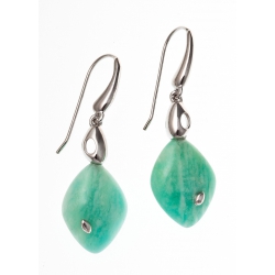 Boucles d'oreille argent rhodié 2,5g amazonite