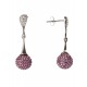 Boucles doreille argent rhodié 2,3g et cristal preciosa