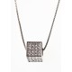 Collier fantaisie "cube" cristal 42+5 cm