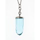 Collier en acier verre bleu turquoise et strass preciosa