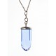 Collier en acier et verre bleu 45+5 cm