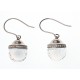 Boucles d'oreille en acier, verre blanc et strass preciosa