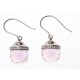 Boucles d'oreille en acier, verre rose et strass preciosa