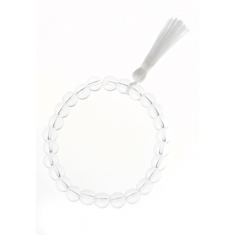 Bracelet fantaisie "Pompon 4 cm" élastique - crystal