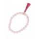 Bracelet fantaisie "Pompon 4 cm" élastique - quartz rose
